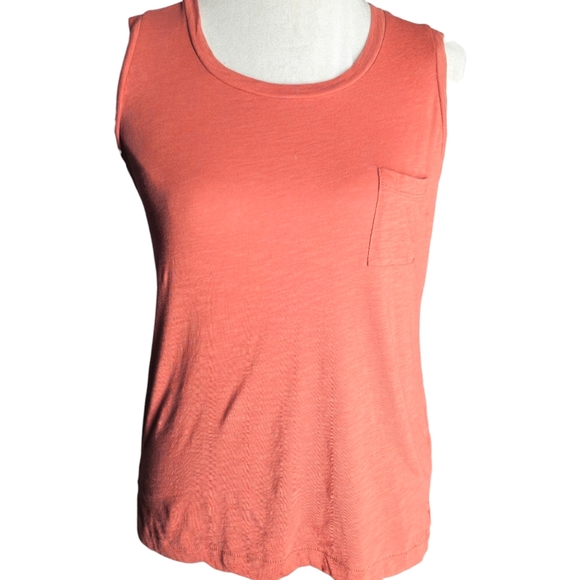 Madewell Whisper Cotton Picker Crewneck Muscle Tank Burnt Orange XXS - Picture 4 of 7